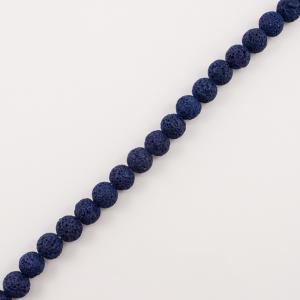 Rows Lava Beads Dark Blue 12mm
