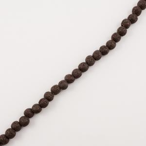 Rows Lava Beads Brown (10mm)