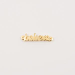 Gold Plated Metal Believe 3.4x0.8cm