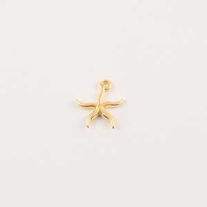 Gold Plated Metal Starfish 1.7x1.5cm