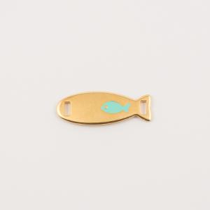 Gold Plated Plate Fish 3.5x1.3cm