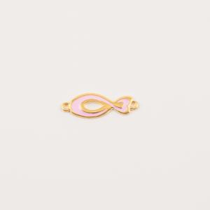 Gold Plated Fish Enamel Pink 2.9x1cm
