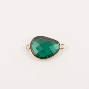 Gilt Emerald Faceted Glass 3.5x2.2cm