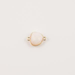 Gold Plated Ivory Faceted Glass 2x1.6cm