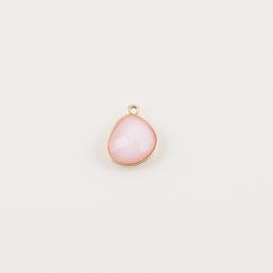 Gilt Pink Faceted Glass 1.9x1.6cm
