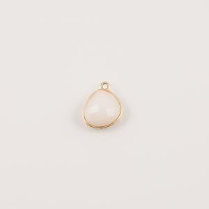 Gilt Ivory Faceted Glass 1.9x1.6cm