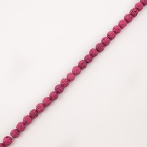 Rows Lava Beads Fuchsia (12mm)