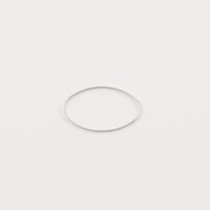 Oval Outline Silver 2.7x1.6cm