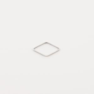 Rhombus Outline Silver 1.7x1cm