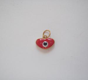 Γυάλινο Μάτι Κόκκινη Καρδιά (1x0.5cm)