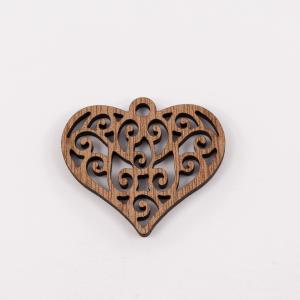 Wooden Decorative Heart 4.6x4cm