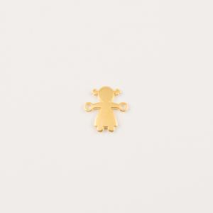 Gold Plated Metal Girl 1.4x1.3cm