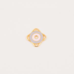 Gold Plated Circle Enamel Lilac-Pink