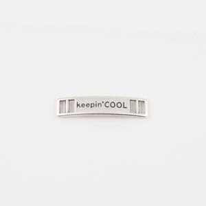 Πλακέτα "keepin'COOL" Ασημί 3.6x0.8cm