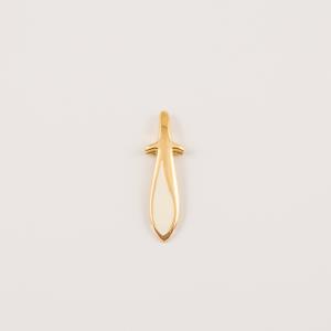 Gold Plated Sword White 3.3x1cm