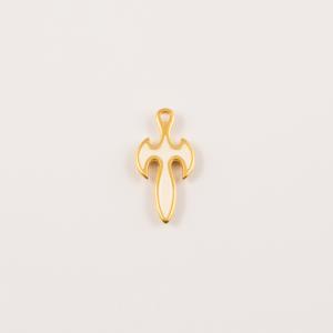 Gold Plated Sword White 2.9x1.5cm