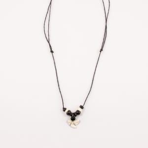 Necklace Shark's Tooth Black Beads