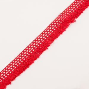 Knitted Braid Fringes Red