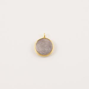 Gold Plated Item Gray Agate 2x1.7cm