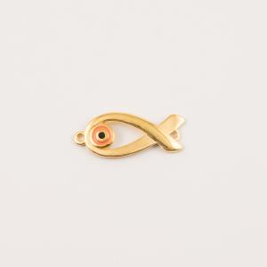 Gold Plated Fish Eye 3.2x1.3cm
