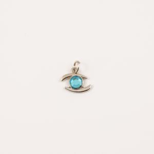 Eye Silver Turquoise 1.6x1.4cm