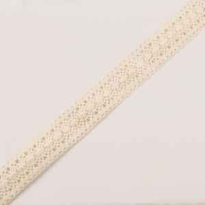 Knitted Ribbon Ivory 3cm
