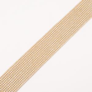 Gilt Rhinestone Row White 45x4.2cm