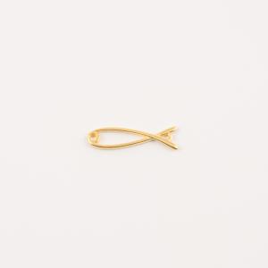 Gold Plated Metal Fish 2.7x0.8cm