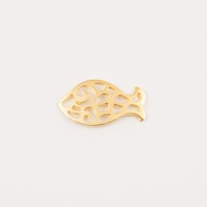 Gold Plated Perforated Fish 3.2x1.8cm