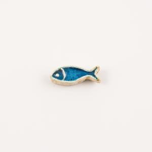 Ceramic Fish Turquoise Enamel 2.5x1cm