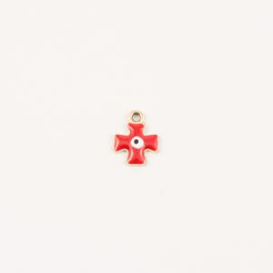 Cross Pendant Red Enamel