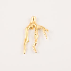 Gold Plated Metal Coral (5.3x3.2cm)