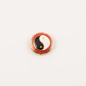 Gold Plated Yin Yang Red 2.1cm