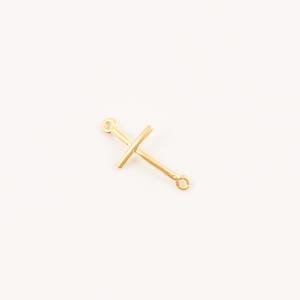 Gold Plated Cross Silver 925 (1.8x0.9cm)