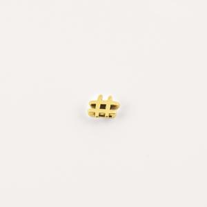 Gold Plated Metal Hashtag 8x7mm