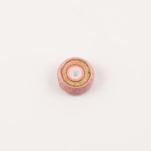 Κεραμικό Μάτι Ροζ Glitter 1.7cm