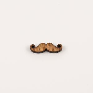 Wooden Moustache Brown 2.4x0.7cm