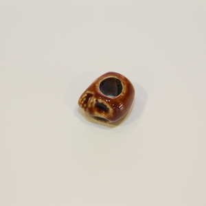 Κεραμική Χάντρα Καφέ (3x3cm) 10mm