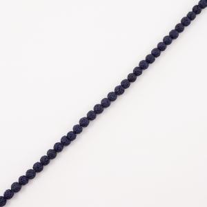 Row Lava Beads Dark Blue (6mm)