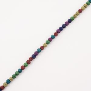 Row Lava Beads Multicolored (6mm)