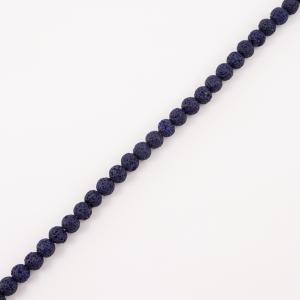 Row Lava Beads Dark Blue (8mm)