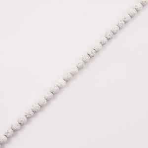 Σειρά Χάντρες Λάβα Λευκές (8mm)