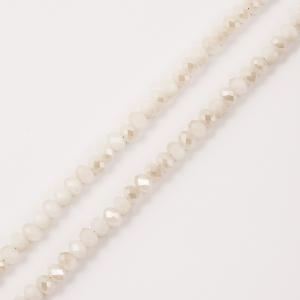 Polygonal Beads Ivory-Iridescent 6mm