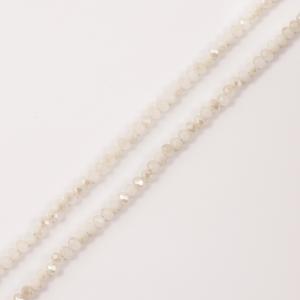 Polygonal Beads Ivory-Iridescent 4mm