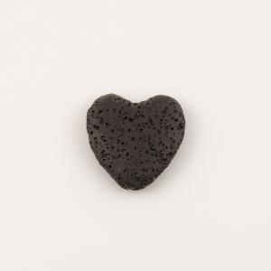Καρδιά Λάβα Μαύρη 3x2.9cm