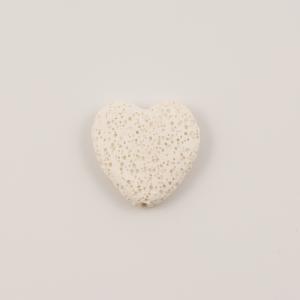 Καρδιά Λάβα Λευκή 3x2.9cm