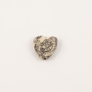 Καρδιά Λάβα Λευκή-Γκρι 2.1x1cm