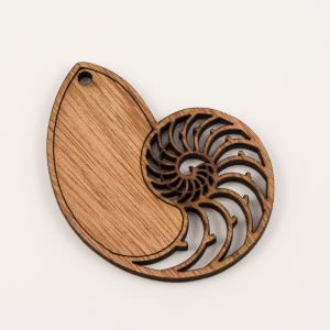 Wooden Snail Brown 6.2x4.6cm