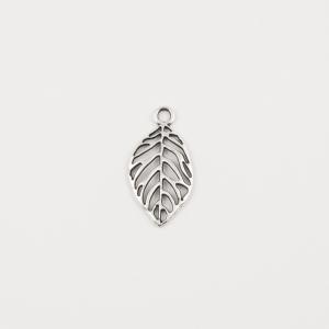 Perforated Leaf Silver 3.1x1.6cm