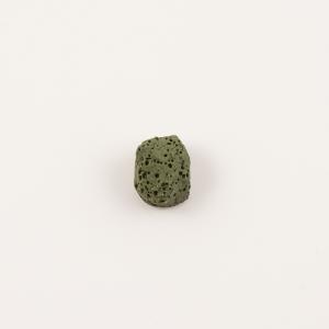 Χάντρα Λάβα Πράσινο Σκούρο 1.5x1.2cm